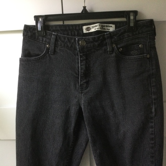 Harley Davidson Black Bootcut Jeans - Picture 2 of 7